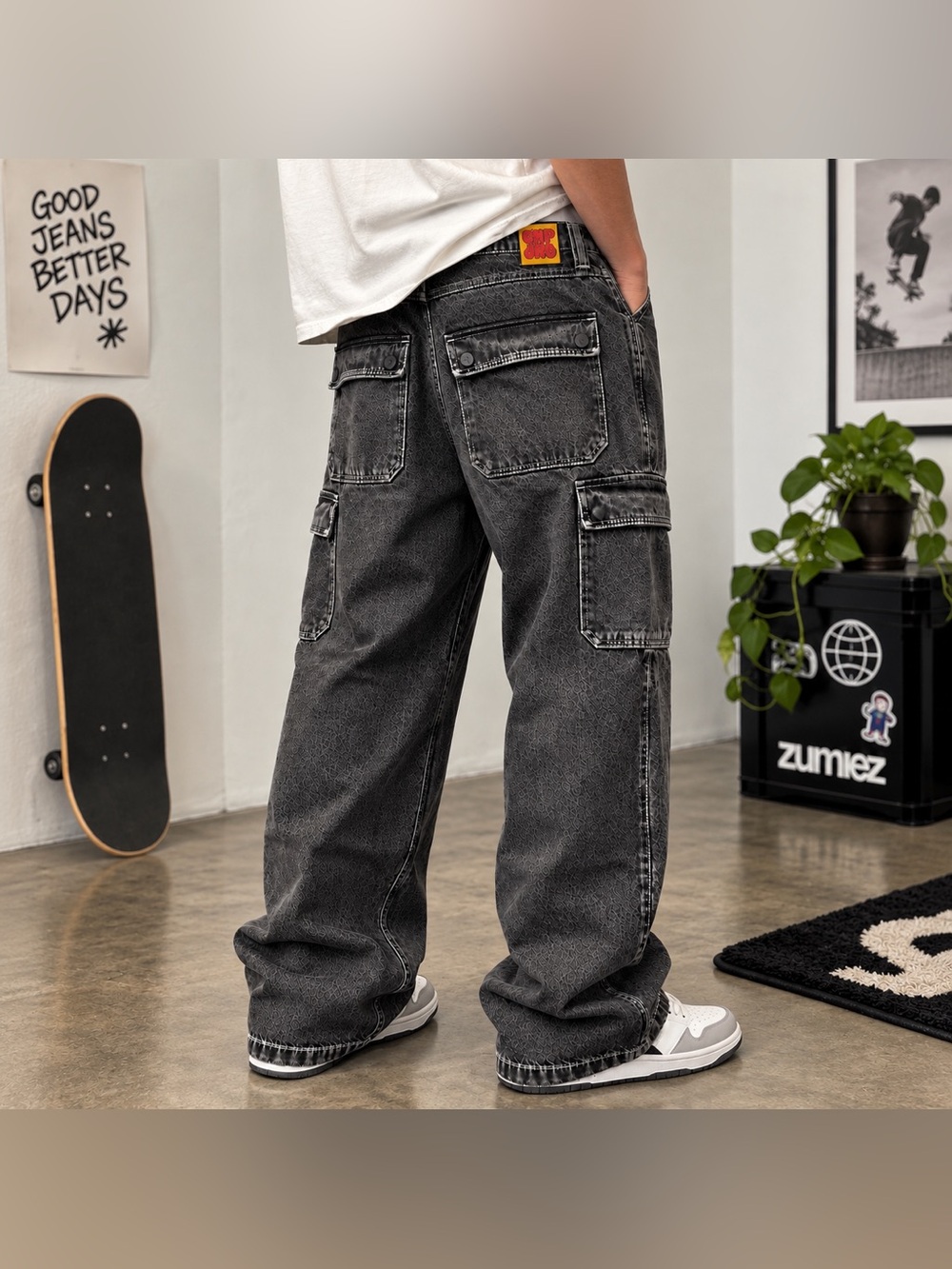 EMPYRE Baggy Cargo Jeans Men’s 32x29 Charcoal Gray Y2K Skatewear
